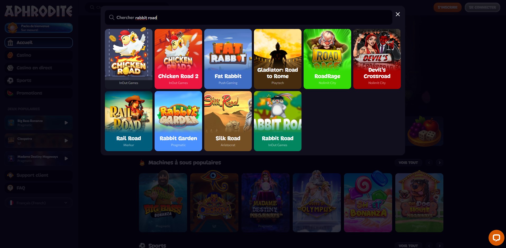 rabbit road aphrodite casino